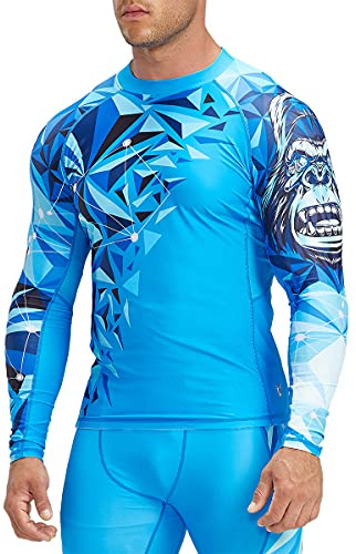 HUGE SPORTS Rash Guard BJJ - Rashguard de compresión de manga larga para hombre, King Kong, XXL