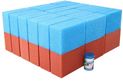 Wacredo Ersatzschwamm Set + Filterstarter für Oase Biotec 36 Teichfilter Filterschwämme Filter Filterstarter Komplettset Wasseraufbereitung Filterschwamm Teichpflege Ersatzschwämme