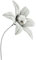 dio only for you Metall Stecker. Blüte mit Edelstahlkugel weiß Weiss 115cm, Teilbar, Gartenkugel Gartendeko Gartenstecker