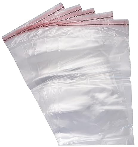 SKIR'CO (100 unidades) Bolsas de celofán transparentes de 20 x 30 cm, autoadhesivas, bolsas de plástico OPP, bolsas de plástico autosellantes para alimentos
