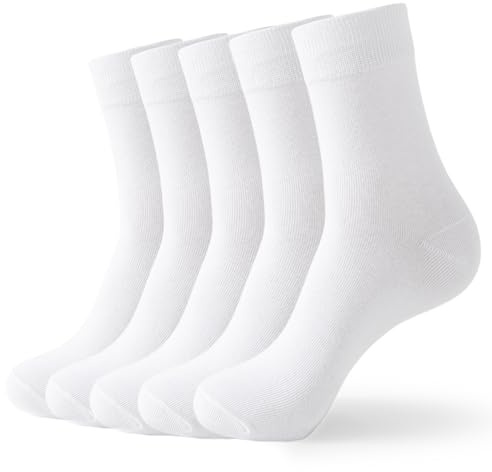 Wamicu Bambustrumpor för män 5-pack lätta mjuka business casual crew-strumpor | Basic Classic Crew Strumpor för Business Office Casual
