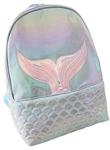 LSFYSZD Sac à dos queue de sirène pour filles et enfants - Sac à dos d'école primaire de 31,8 cm - Sac à dos d'école maternelle, bleu, Taille Unique