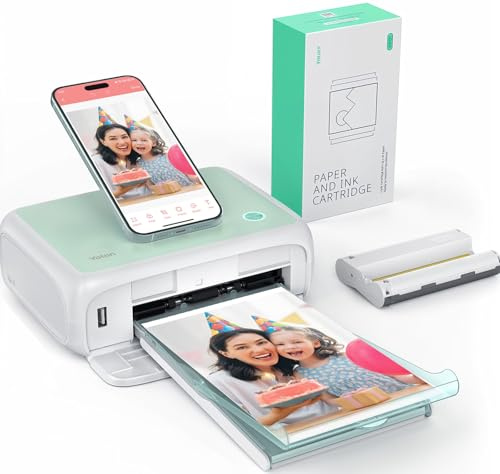 YOTON Photo Printer, Picture Printer with 54 Sheets (4x6) & 1 Ink Ribbon, Support AR Video Printing, Wi-Fi Connection, Portable Photo Printer for iPhone/Android/Laptop