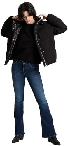 Cross Jeans Damen Jeans Faye - Slim Flared - Blau - Dark Blue W27-W33 Stretch, Größe:32W / 36L, Farbe:Dark Blue 021