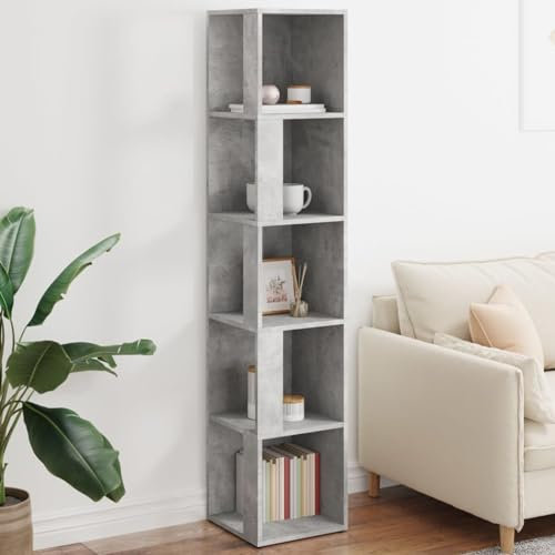 Xichuzi Armario de Esquina, Muebel Recibidor, Aparador Entrada, Muebles Salón, Mueble De Almacenamiento, aglomerado Gris hormigón 33x33x164,5 cm