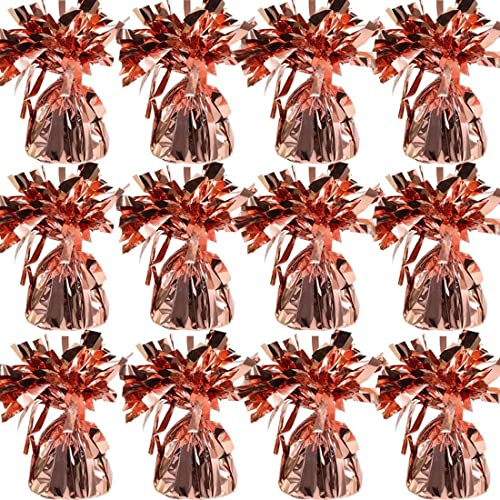 12 pesos para globos de helio, peso para globos de helio, peso para bodas, cumpleaños, fiestas, globos (oro rosa)