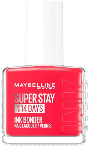 Maybelline New York - Vernis à Ongles Coloré Longue Tenue - Couleurs Intenses et Pigmentées - Renforce les Ongles Abîmés - Superstay Ink Bonder - Teinte : Rose Salsa 490-12 ml