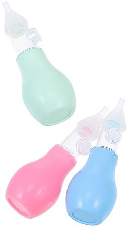 SUPVOX 3 Piezas Aspirador Infantil de Limpiador de Fosas Nasales Bebés Succión Controlada Colores Mezclados de Usar y Limpiar