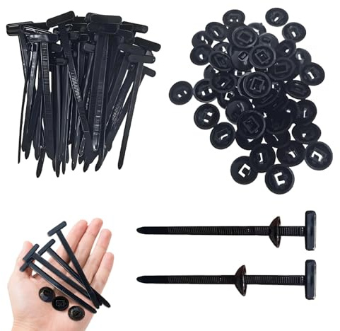 Nevoluxer Juego de 50 Hebillas Universales de Nailon para Bridas de Cables, Sujeta Cables Autoblocante y Resistente, Clips de Retención para Parachoques y Reparaciones de Automóviles