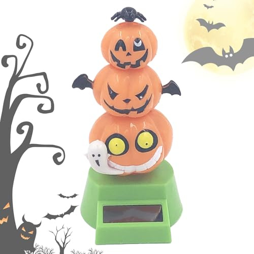 Figure oscillanti a energia solare – teste oscillanti per auto, Halloween, personaggi spaventosi, decorazione per interni auto, regalo stagionale per uomini, donne, adulti, bambini, amici e familiari
