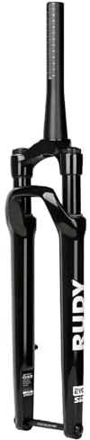 HZXQCVB Horquilla De Suspensión para Bicicleta De Gravel 700C Recorrido De 50mm Tubo Cónico De 1-1/2 Eje Pasante 12 X 100mm Freno De Disco Horquilla Air para Bicicleta De Carretera(Glossy Black)