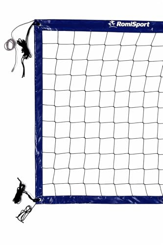 Rete professionale per beach volley, pallavolo, 8,5 m, in PVC, resistente alle intemperie, per interni ed esterni, giardino, spiaggia, sport (blu, 8,5 m)