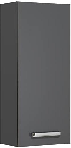 Pelipal Badezimmer Hängeschrank Quickset 311 in Anthrazit Glanz, 30 cm breit | Bad Wandschrank mit 1 Tür und 2 Einlegeböden