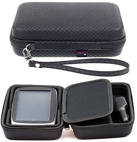 Schwarzes Hartschalentasche für Tomtom Start 62 60 Via 62 6'' 6 Zoll GPS Navigationsgerät Navigationssystem Sat NAV mit Tragegurt und Zubehörfach