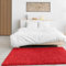 VIMODA Prime Shaggy Hochflor Langflor Teppich Einfarbig Modern Rot Hochflor für Wohnzimmer, Schlafzimmer, Maße:Ø 80 cm Rund