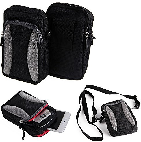 K-S-Trade Qualitativ & Innovativ Schutz-Hülle Für Doro Primo 413 Handy Gürteltasche Umhängetasche Mit Zusatzfach Schwarz