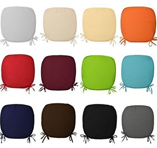 Mamushi REMOVABLE CHAIR SEAT PADS WITH TIES CHAIRS OFFICE HOME GARDEN FOAM CUSHIONS (pack of 2,4,6 & 8),In 12 colors... (pack of 6, Grey)