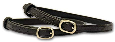 Stübben STEELtec Leather spur strap in black and brown 1118, colour: black/stainless steel