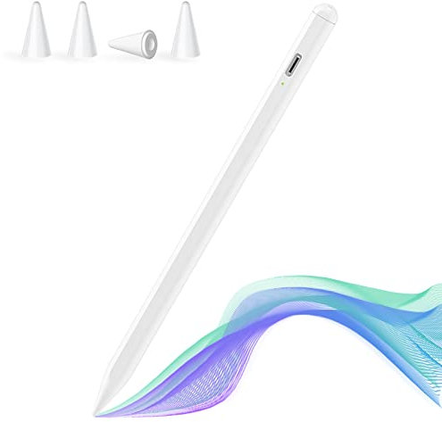 Penna Touch per iPad (2018-2024),Penna Touch per Tablet,Sensibile all'inclinazione&Rigetto del Palmo,Compatibile con iPad 10/9/8/7/6,per iPad Pro 12.9/11,per iPad Air 5/4/3,per iPad Mini 6/5