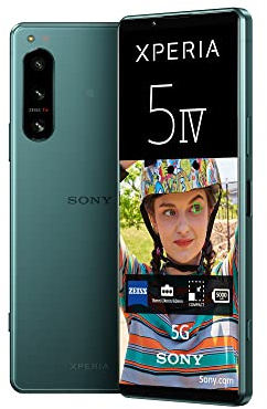 Sony Xperia 5 IV - Smartphone Android, Téléphone Portable Ecran 6.1 Pouces 21:9 Wide HDR OLED - Taux de rafraichissement de 120Hz - Triple Objectif (avec Un revêtement ZEISS T*) - 8Go RAM (Vert)