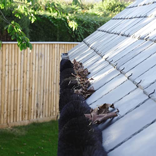 Gutter Brush – 4m x 11.5cm Flexible Black Guttering Leaf & Debris Guard – Easy to Use Home Property Maintenance Protection Brush for Clear Unblocked Gutters