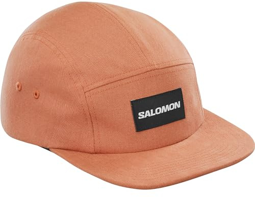 Salomon Five Panel Casquette unisexe, Trail running Randonnée Vélo Style décontracté, Polyvalence, Confort longue durée, Orange, Taille Unique