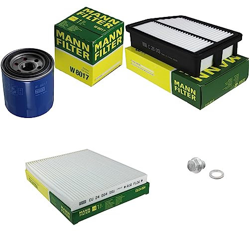 EISENFELS Filter Set Inspektionspaket erstellt mit MANN-FILTER Ölfilter W 8017, Luftfilter C 26 013, Innenraumfilter CU 24 004, Verschlussschraube