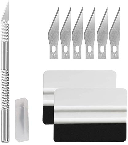 Tadipri Kit Di Strumenti Per Avvolgere - Con Taglierino E 5 Lame - Pellicola Adesiva Per Auto E Vetri - Taglierino Wrapping Vinile - Pellicole Adesive Per Auto - Kit Applicazione Adesivi