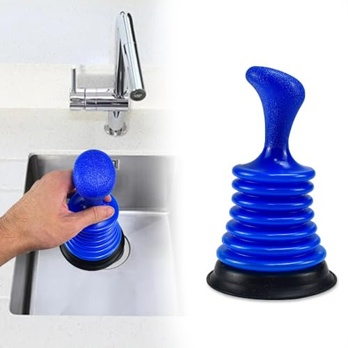 LANSKYLAN Déboucheur Ventouse Déboucheur Ventouse Lavabo avec Grand Soufflet Ventouse Deboucheur Evier Puissant Déboucheur Evier Cuisine Débloqué pour Salle de Bain Cuisine Évier Baignoire, Bleu