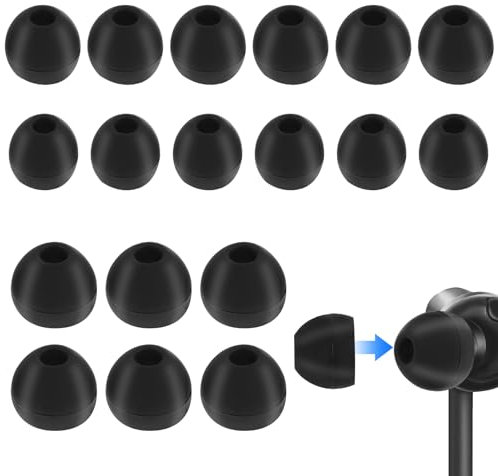 18 Pièces Embouts de Rechange Coussinets d'oreille en Silicone Coussinets d'oreille de Rechange Antidérapants en Caoutchouc Compatibles avec Plupart des Ecouteurs Intra-Auriculaires