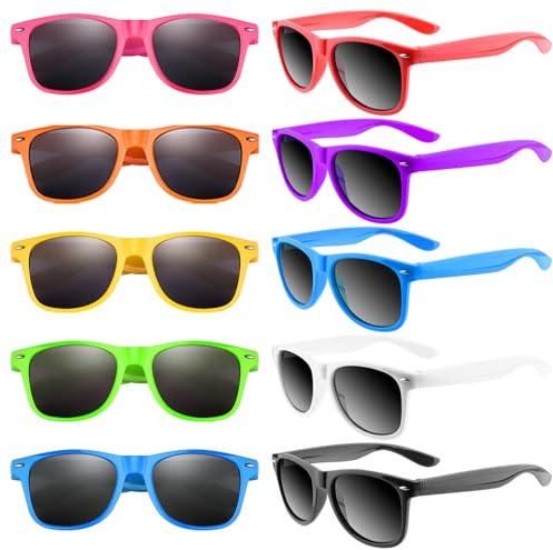 Bouiexye 10 Pack Sunglasses Unisex Party Sunglass Favors for Birthday Party Summer Beach Pool Party Supplies