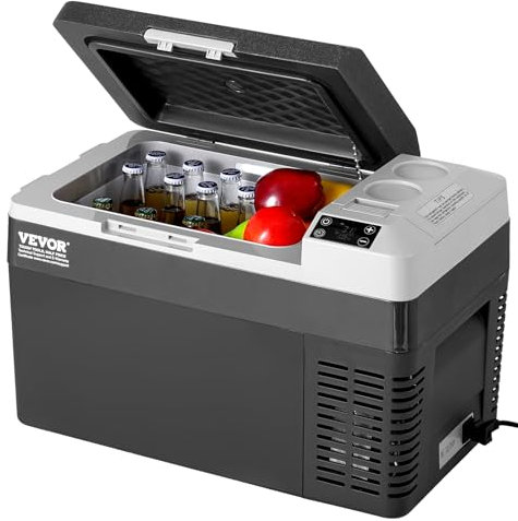 VEVOR Frigorifero Portatile per Auto, Frigorifero 12 V, Congelatore Portatile Zona Singola 25 L, Temperatura Regolabile - 20~20 ℃, Refrigeratore a Compressore per Casa, Esterno, Camper, Auto