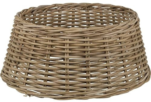 URBNLIVING Falda para árbol de Navidad, cubierta de mimbre de bambú natural para decoración de base grande, decoración rústica de vacaciones, se adapta a árboles reales y artificiales