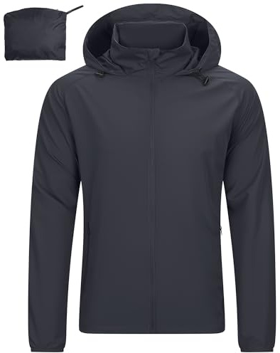 33,000ft Mens Lightweight Jackets Water Resistant Windproof Packaway Coat