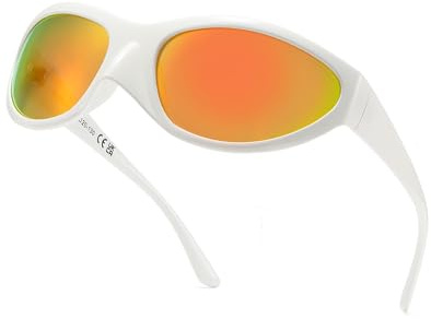 SHEEN KELLY Y2K Wrap Runda Solglasögon För herr damen Mirrored Polariserade Sunglasses Vintage Silver Ridning Glasses