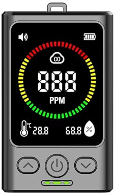 Detector de monóxido de Carbono, Gas CO con Monitor de Temperatura y Humedad, comprobador Digital de Calidad del Aire.