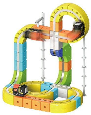 Jingyash Juego De Tren Eléctrico para Niños - Juguete Educativo Stem - Tren Magnético para Niños - Regalo Cumpleaños Navidad Hogar Escuela Guardería Actividades Interiores