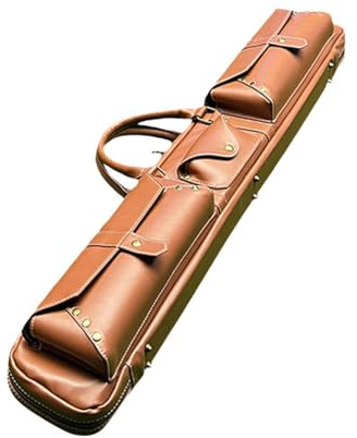 lopituwe Elegante Custodia per Stecche da Biliardo in Similpelle di qualità, Custodia per Stecche da Biliardo con Dimensioni adeguate, Portatile Viaggio in Similpelle, Marrone, 83x13 cm