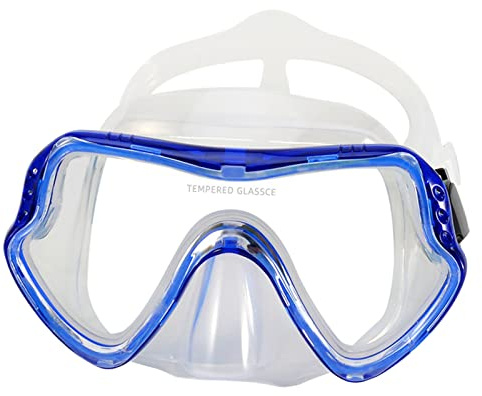 Hangsu Máscara de buceo antivaho, gafas de natación de vidrio templado, máscara de esnórquel de 180°, visión clara, natación, fácil de usar, para hombres y adultos