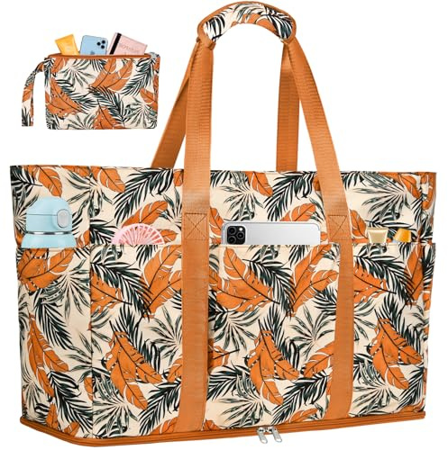LUROON Borsa Mare Donna Grande XXL, Borsa Spiaggia Donna Famiglia Impermeabile con Zip, Borsa da Mare Beach Pieghevole Borsa Beach Tote Bag per Viaggio Spiaggia Piscina Vacanza
