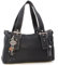 Catwalk Collection Handbags - Soft Leather Shoulder Bag For Women - Medium Slouchy Top Handle Bag - Jane - Black