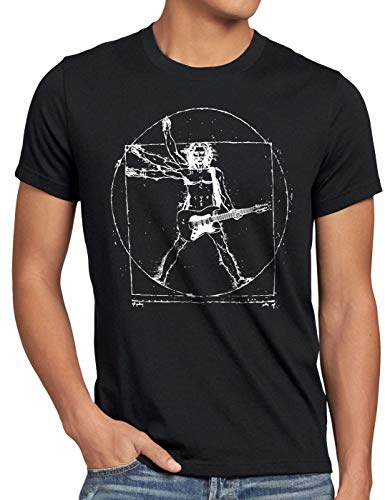 style3 Vinci Rock Camiseta para Hombre T-Shirt música Festival, Talla:, Color:Negro