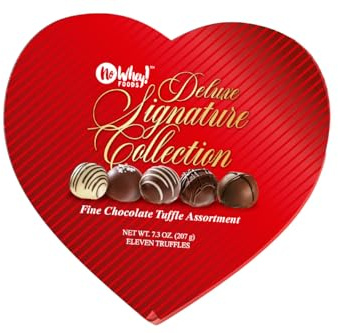 Chocolate Truffle Heart Box (11 Pieces) – Valentine’s Day – Vegan, Allergy-Friendly, Kosher – Dairy Free, Peanut Free, Tree Nut Free, Egg Free, Soy Free, Gluten Free, Sesame Free – No Artificial Colors or Flavors – Top 9 Allergen Free – No Whey! Foods