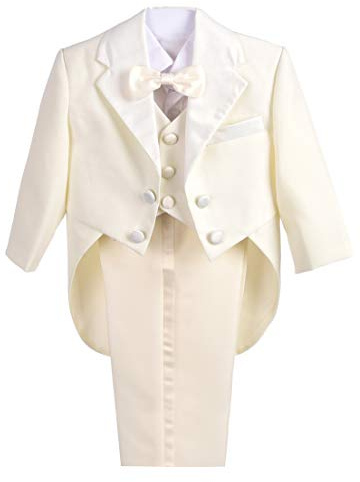 Lito Angels Smoking Bambino, Completo Elegante Matrimoni Paggetto Battesimo Cerimonia, Taglia 12 Mesi, Avorio