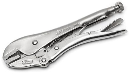 SATA ST71203ST Grippzange Feststellzange mit geraden Backen und integriertem Drahtschneider 225 mm aus CR-Mo-Stahl