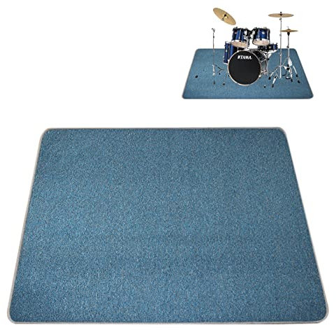 PPGE Schlagzeugteppich Schallschutz Teppich Schlagzeug Schlagzeug rutschfeste Matte Trommel Teppiche Schalldämmung Klavier Matte Drum Teppich Schallschutzmatte Boden (Size:200×160 cm,Color:Blau)