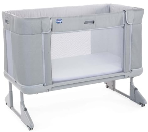 Chicco Next2Me Forever, 3-in-1-Babybett für Neugeborene, Bistellbett, das zu einem Montessori-Bett wird, bis 4 Jahre (22 kg), verstellbare Höhe, gute Luftzirkulation, 4 Räder, inklusive Matratze
