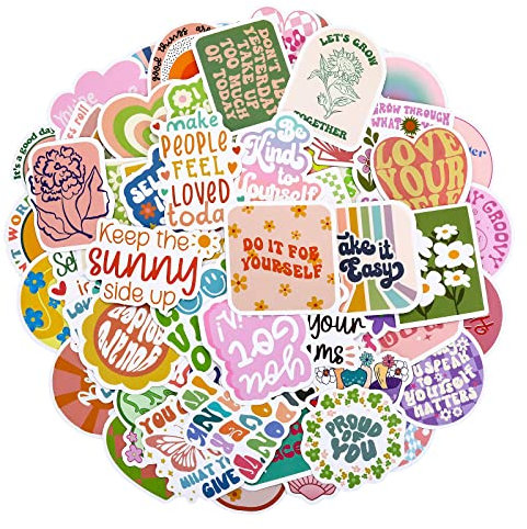 TIESOME 100pcs inspirierende Zitate-Aufkleber,schöne ansprechende Motivationsaufkleber für Jugendliche und Erwachsene,wasserdichte Vinyl Aufkleber für Laptop,Wasserflaschen,Scrapbooking,Mappen