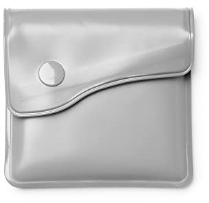 Cenicero de bolsillo con interior en aluminio ignífugo y cierre de solapa con botón (Gris)