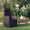 Rantry Garten-Liegestuhl mit Auflage Poly Rattan Schwarz Gartenmöbel Model46066